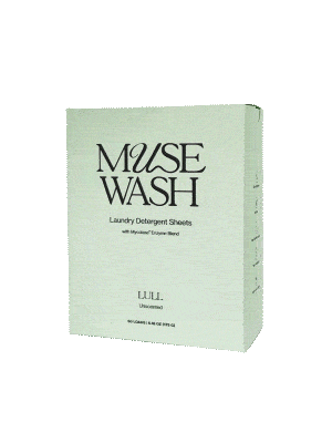 MUSEWASH laundry detergent sheets made without parabens, phthalates, phosphates, ammonia, VOCs, chlorine, bleach and dyes