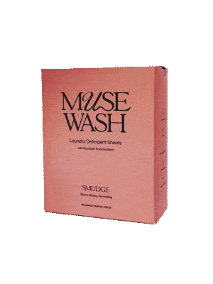 MUSEWASH laundry detergent sheets made with Mycolase™ enzyme blend for superior stain & odor removal
